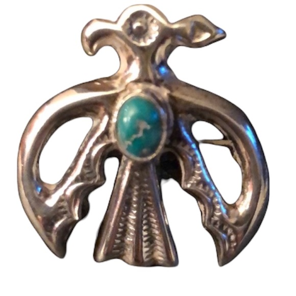 Felix Jo vintage sterling Navajo thunderbird pin - Picture 8 of 8